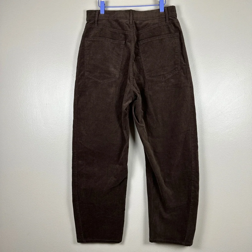 a.n.a Women's 6 Highest-Rise Barrel Pants Brownie Corduroy Tapered Leg NEW